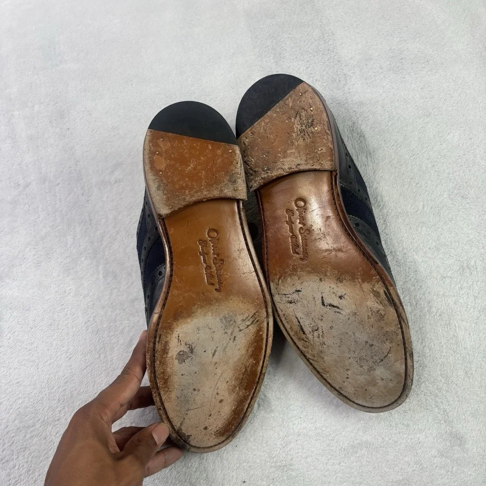 Oliver Sweeney Brantham Double Monk Strap Shoes Black Leather Suede Men's 8.5